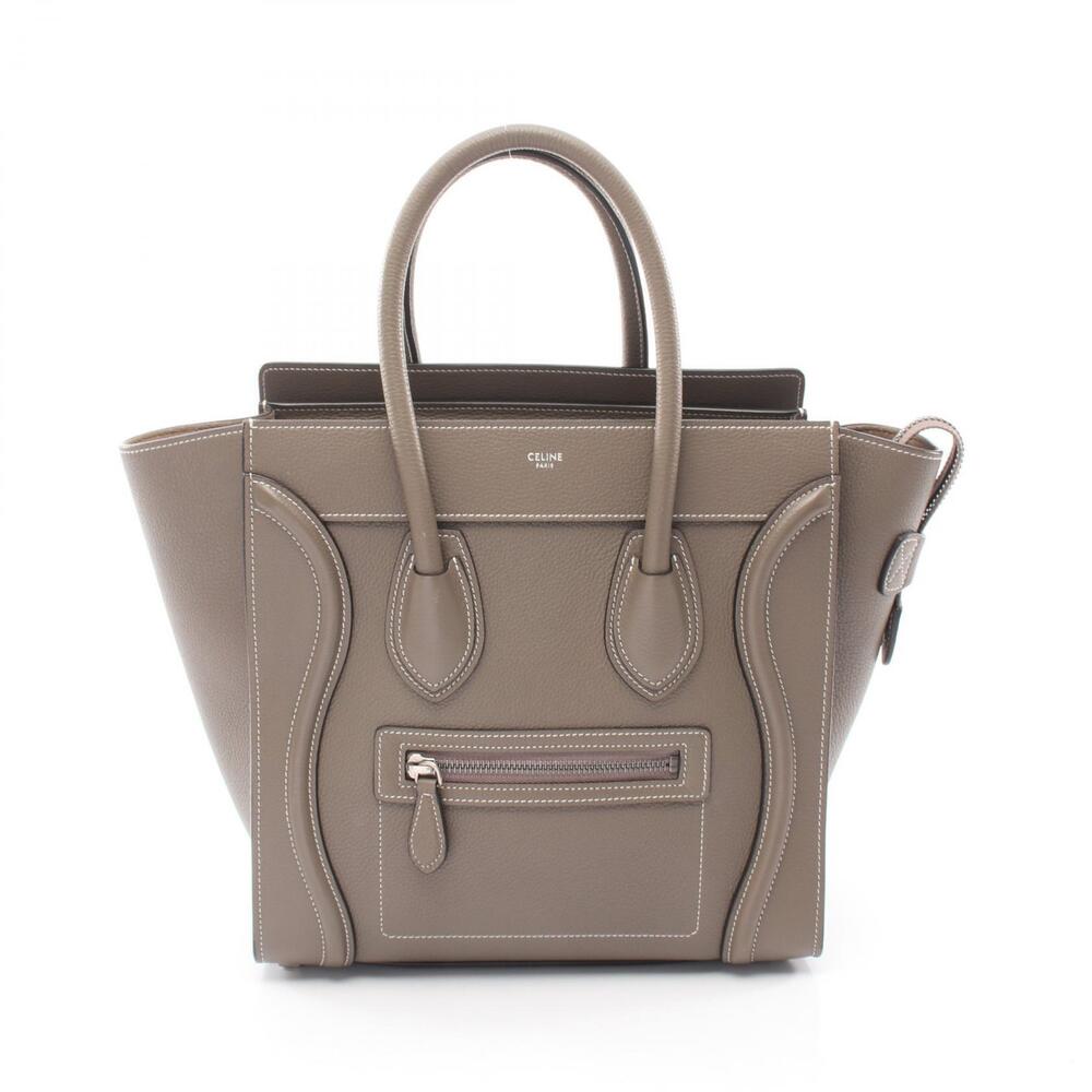 Celine Luggage Shopper Handbag Leather Beige Tan Brown